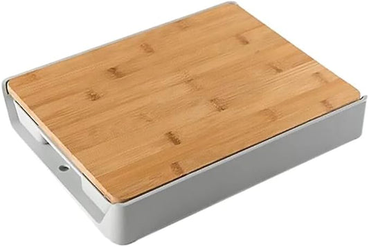 Tabla de picar de bambú con bandeja